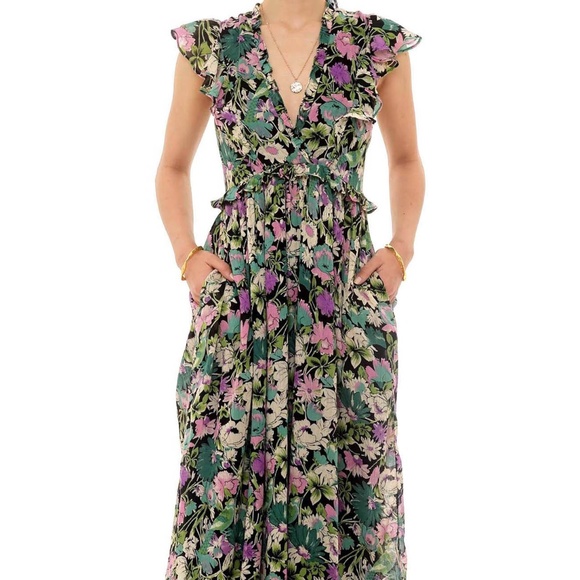 Banjanan Honey Maxi Dress 100% Cotton Crepe sz L